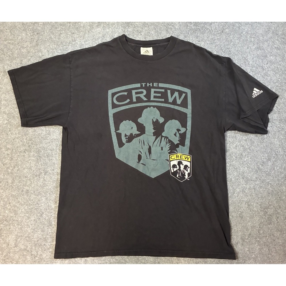 VTG Y2K Adidas The Crew Promo Shirt Black Mens Large 2004 Movie Memorabilia Rare